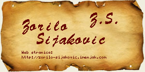 Zorilo Šijaković vizit kartica